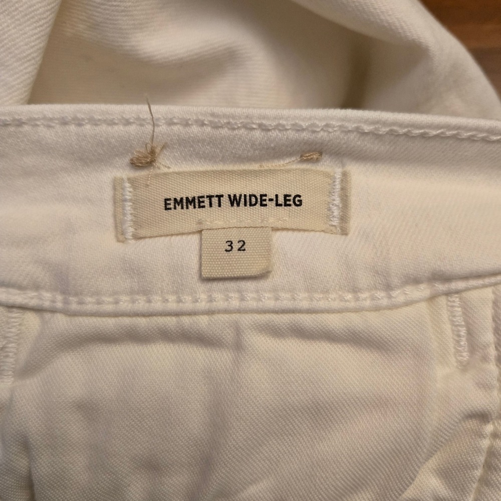 Madewell The Emmett Wide-Leg Crop Jean Welt Pocket Edition Tile White 32 Coastal - Picture 9 of 11
